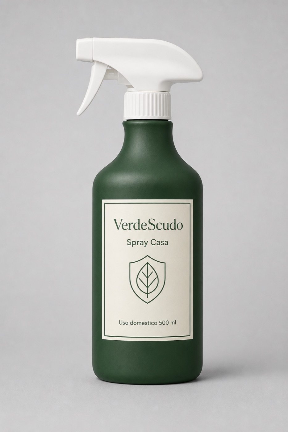 VerdeScudo Spray Casa 500 ml, flacone verde opaco con nebulizzatore (immagine sintetica)